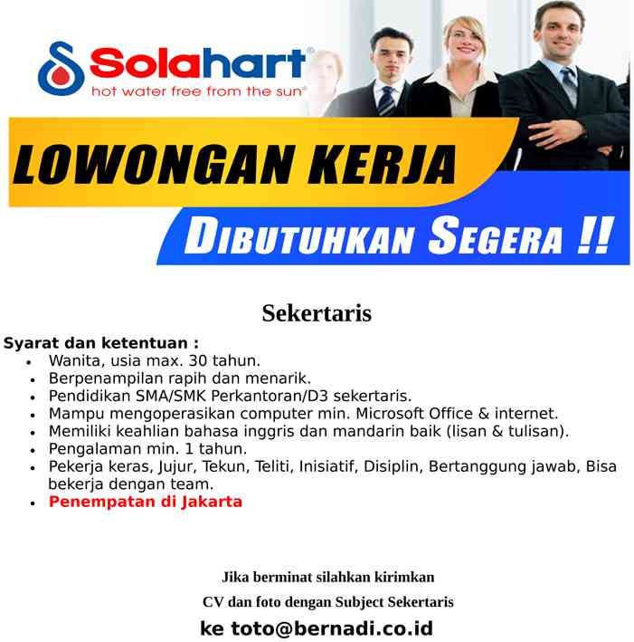 lowongan sekretaris_SolarHeat
