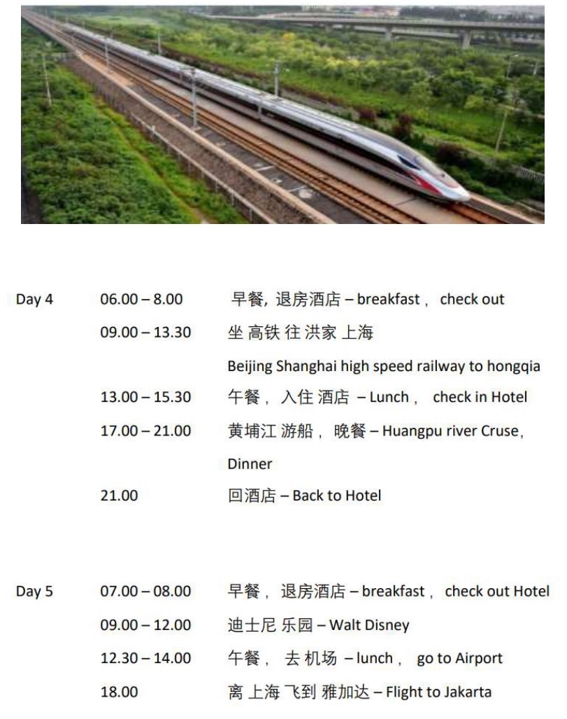 BCT-Travel Itinerary to Shanghai