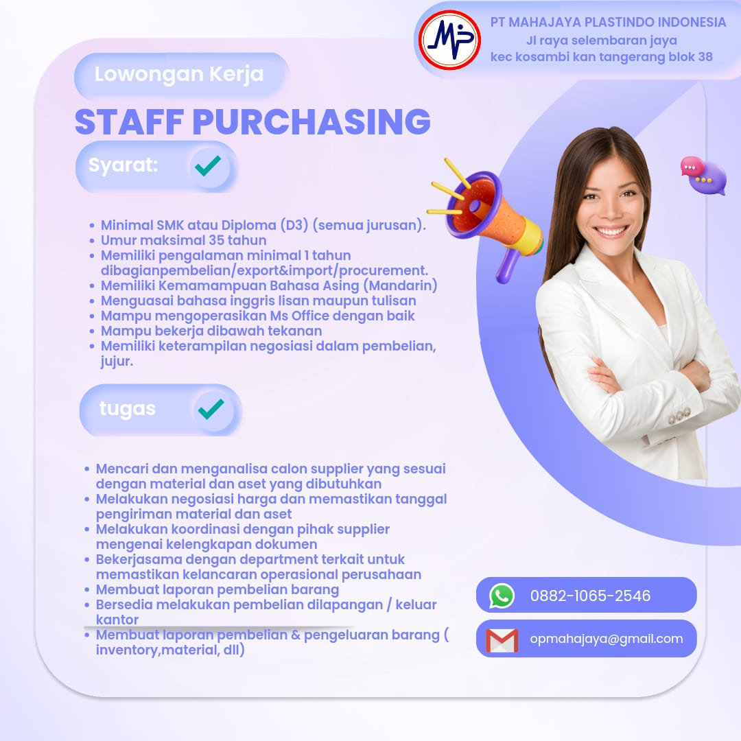 Lowongan Staff Purchasing