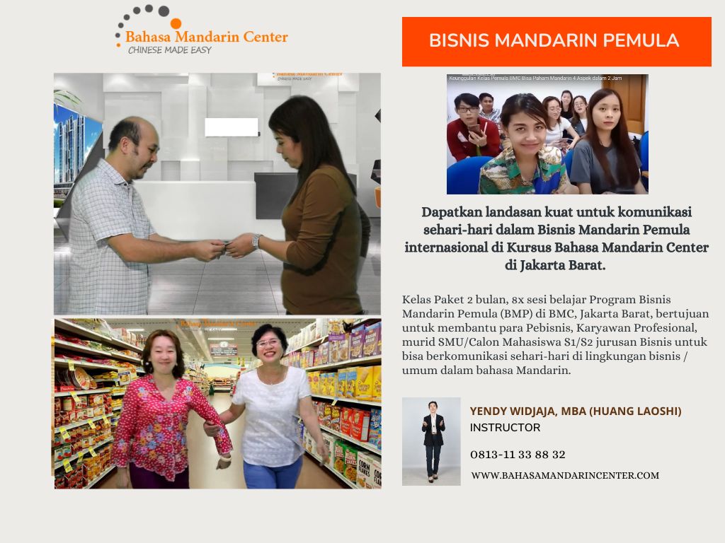 Bisnis Mandarin Pemula di Bahasa Mandarin Center, Jakarta Barat